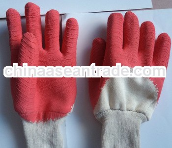 orange latex coated glove