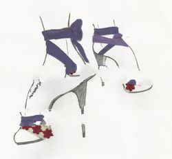 Sling Back women shoes with fine/printed batik motifs