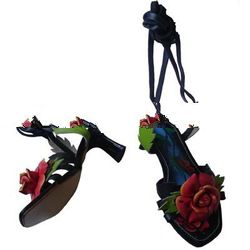 High heel paintings sandals from bali