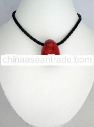Swee Lo Handcrafted Wood Coral Egg Pendant