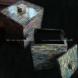 shell box art crafts with blue coral