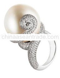 Pearl 18K white gold and diamond F IF 3EX GIA