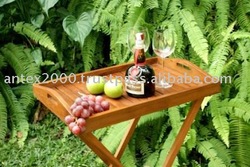 Teak Bandungan Standing Tray in foldable legs