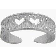 Sterling Silver Double Heart Toe Ring