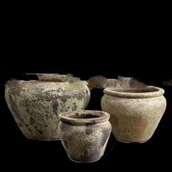 AQH sanblast antique planter- sanblast outdoor pot