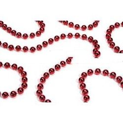 Pack Of 12 Shiny Red Beaded Christmas Garlands 108' x 8mm