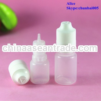 pe eliquid bottles childproof tamper evident cap with long thin tip with SGS and TUV certificate