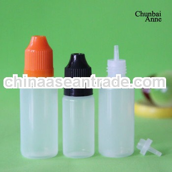 pe liquid 15ml dropper bottle with long thin tip child security cap TUV/SGS certificate