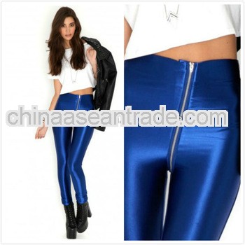 pencil casual slim leggings blue punk rock pants