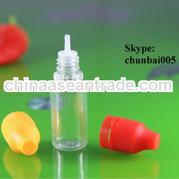 pet 10ml bottle droppers childproor with tamper with long thin tip with TUV and SGS certificate