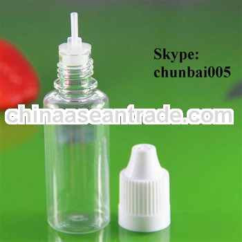 pet 15ml plastic bottles for e-liquid childproof with long thin tip SGS and TUV
