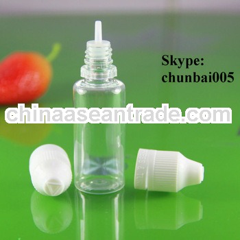 pet bottle 10ml with childproof and tamper evident cap with long thin tip