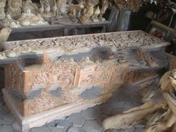 teak cabinet carving