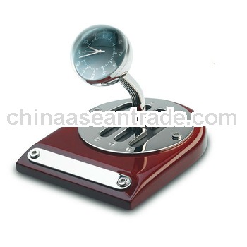piano wood and metal joystick auto clock for car promotion