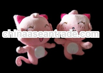 pink plush toys plush cat keychain