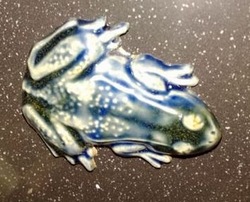 Ceramic Bead Big Frog in Blue