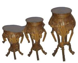 Teak carving Flowerpot