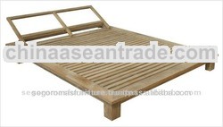 Outdoor Garden Solid Teak Wooden Solo Double Sun Lounger
