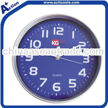 plastic quartz blue wall clock with simple design
