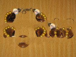 Bracelet And Earrings Of Smoky Agate And Pearls