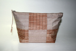 Hand Woven Cosmetic / Travel Bag in All Natural Silk