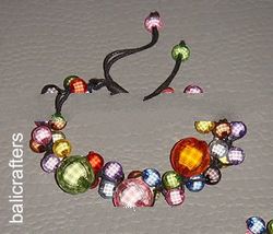 Fruity glass beads adjustable bracelet