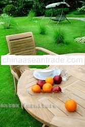 Teak Garden and Outdoor Furniture: Set of Round Folding and Horison Stacking Chair