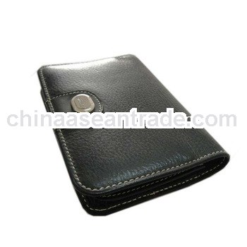 pocket business card holder leather in black for mens
