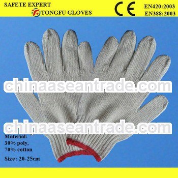poly cotton knitted hand gloves
