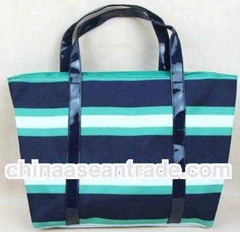 polyester cheap strip beach bags and beach handbags