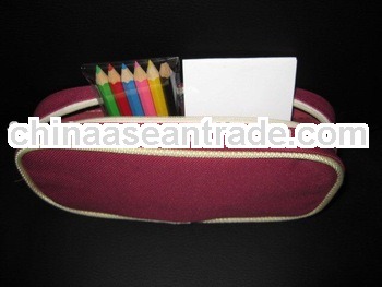 polyester pencil bag with pencils