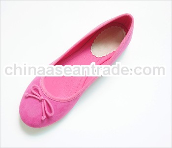 pretty ballerina flat shoes with bow red color