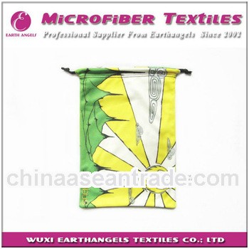 printed microfiber drawstring bag
