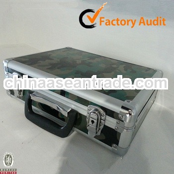 professional army green aluminum frame gun case with pistol