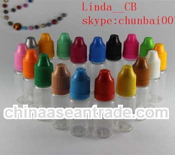 promotion plastic dropper bottle with colorful child safe cap 10ml