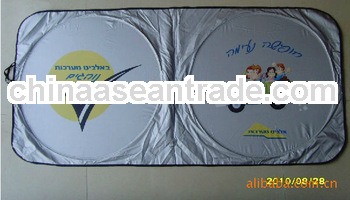 promotional silver polyester front car sun shade