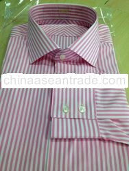 Men shirt - Pink-White 100% cotton