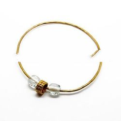 brass bangle with recycled glass B.007b