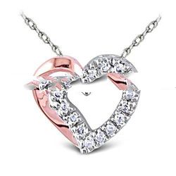 Heart pendent 18K white gold and diamond F IF 3EX GIA