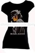 MICHAEL JACKSON RHINESTONE TSHIRT/TANK ALL SIZES BLACK