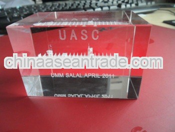 pure crystal 3d laser engraved for business gift (R-0126)