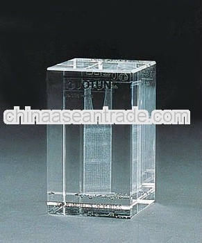 pure crystal building laser for desk decoration engraved (R-0084))