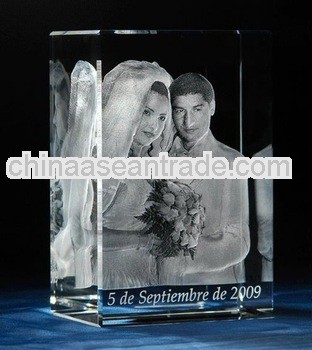pure crystal wedding invatation for 3d laser gift engraved (R-0098))