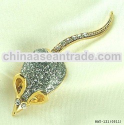 Rat Pin Brooch Austrian Crystal