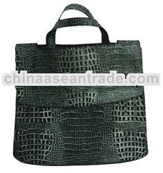Crocodile Embossed Leather Bag - BJ