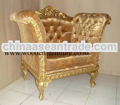 Italian Sofa Antique Reproduction Chair Solid Wood Mahogany Painted Classic European Home Living Roo
