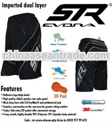 ALL NEW MTB SHORTS STR EVORA WITH 3D COOLMAX PADDING ADJUST FULL WAIST BAND