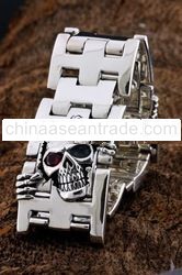 925 SILVER JEWELRY BIKER BRACELET GARNET