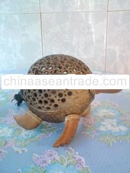 Thai hand made OTOP coconut shell lamp (turtle)