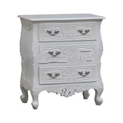 White Painted Carved Chest of Drawers